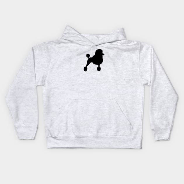 Black Standard Poodle Silhouette Kids Hoodie by Coffee Squirrel